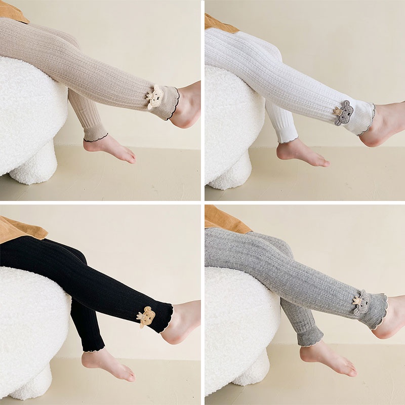 Quần Legging Cotton Họa Tiết Sọc Thời Trang Dễ Thương Cho Bé Gái