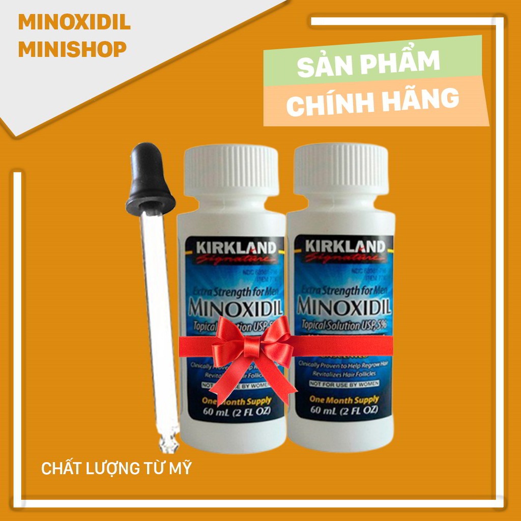 Minoxidil 5% Dạng Lỏng Mọc Râu Tóc Kirkland Mỹ Combo 2 Lọ
