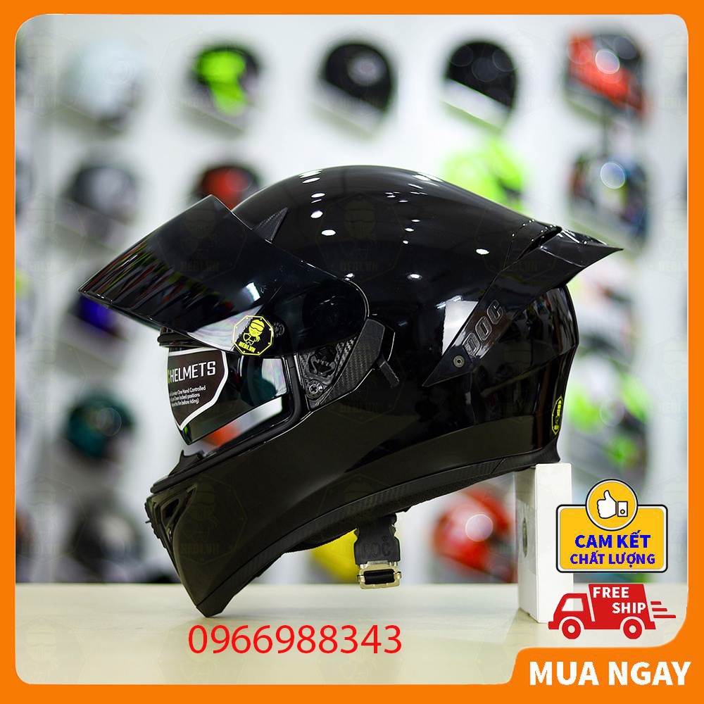 Mũ Bảo Hiểm ROC 05 2 Kính Hàng Chính Hãng + Tặng Kèm Khăn Trùm Đầu Ninja Bảo Hành 12 Tháng Toàn Quốc