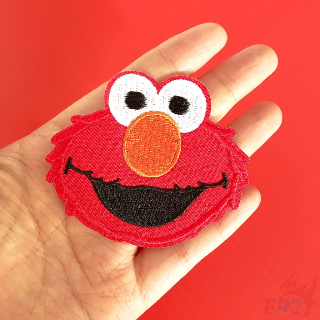 Miếng vá trang trí quần áo dạng ủi/thêu hình Elmo/Cookie Monster DIY