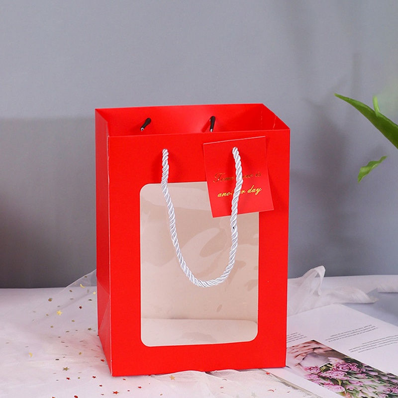 Túi Giấy Đựng Quà Có Quai Cầm Trong Suốt Thiết Kế Đơn Giản Sáng Tạo