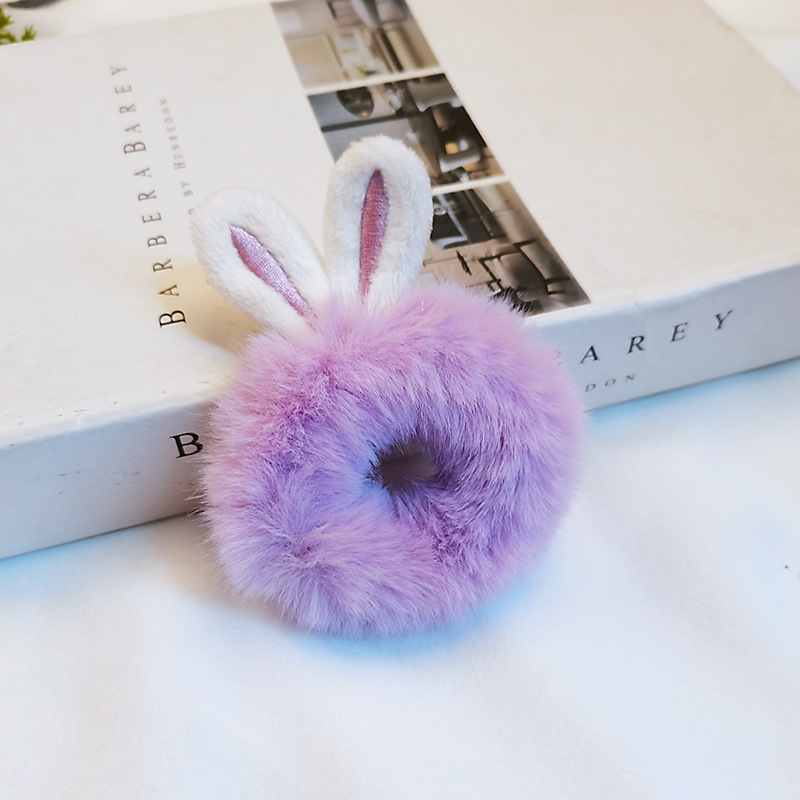 Dây buộc tóc nhồi bông họa tiết tai thỏ đáng yêu D20101101