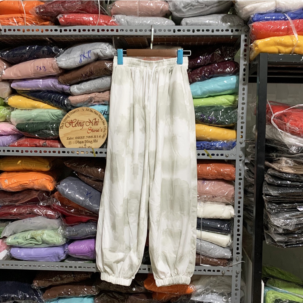 Quần Jogger 3D Ulzzang Unisex Jogger Loang Màu Bo Lai Xám Nhạt - MM