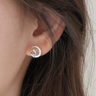 Bông tai bạc ta thiên thần ánh trăng