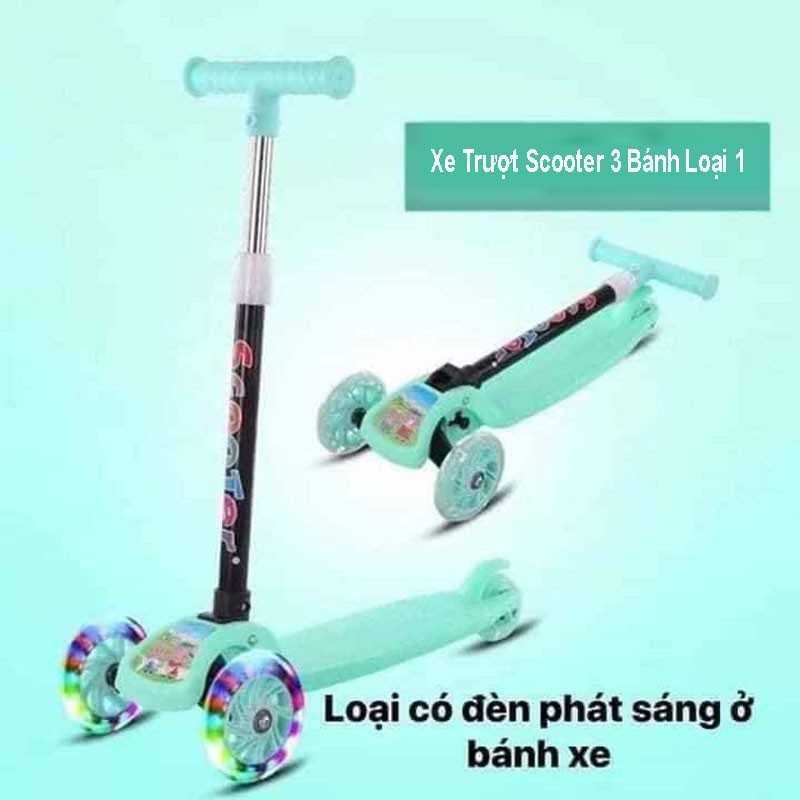 Xe Trượt Scooter 3 Bánh Loại 1-Bánh Xe Có Phát Sáng