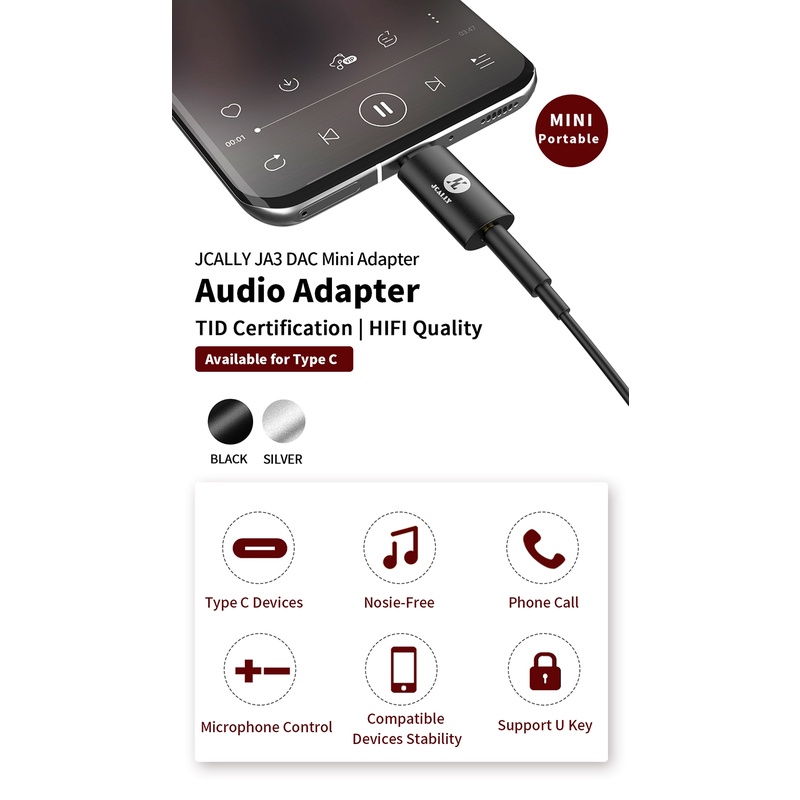 Bộ ChuyểN ĐổI Âm Thanh JA3 CX31993 Sang 3.5mm DAC USB C