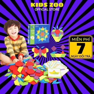 Đồ chơi thông minh bộ xếp hình pattern blocks 130 chi tiết, đồ chơi cho bé phát triển tư duy, trí sáng tạo