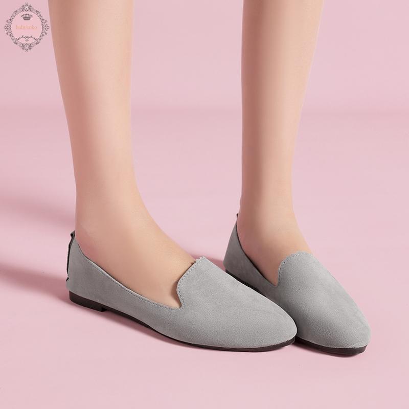 Giày Búp Bê Da Lộn Thoáng Khí Thời Trang Cho Nữ