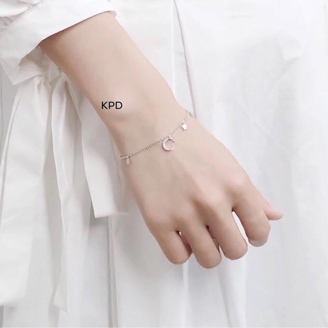 LẮC RAY NỮ BẠC TA- LẮC TAY MỀM TRẮNG SAO