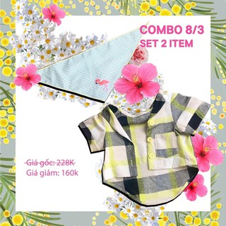 Combo áo caro vàng - Khăn choàng
