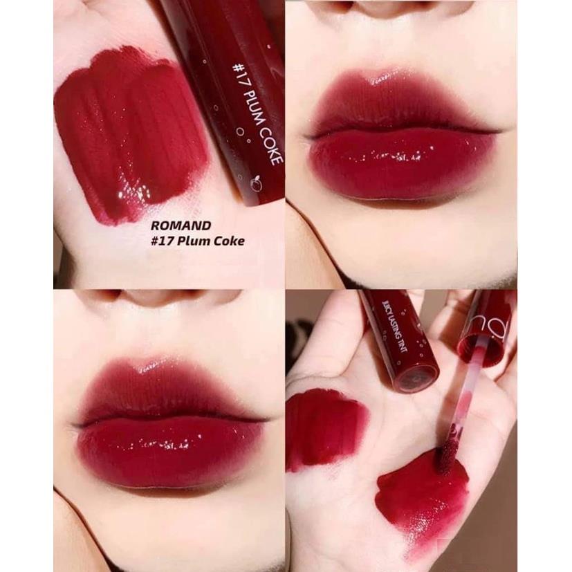 Son Romand Juicy Tint màu 17 Eat Dotori đỏ rượu