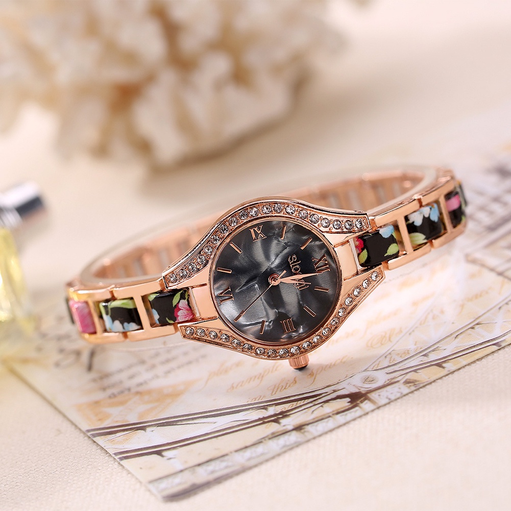 MACmk Rhinestone Slim Band Women Lady Elegant Bracelet Wrist Watch Charming Gift