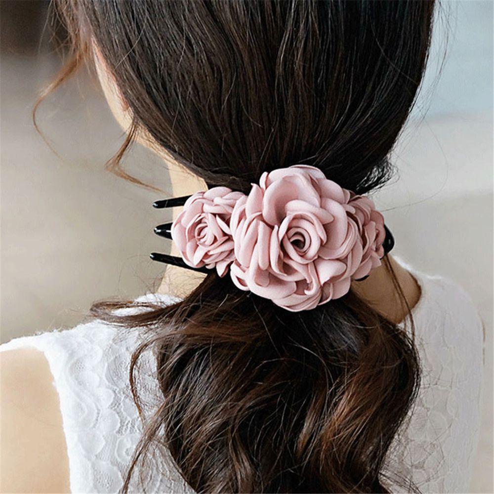 Thời trang thanh lịch màu hồng nhẹ nhàng tóc Clip cho phụ nữ