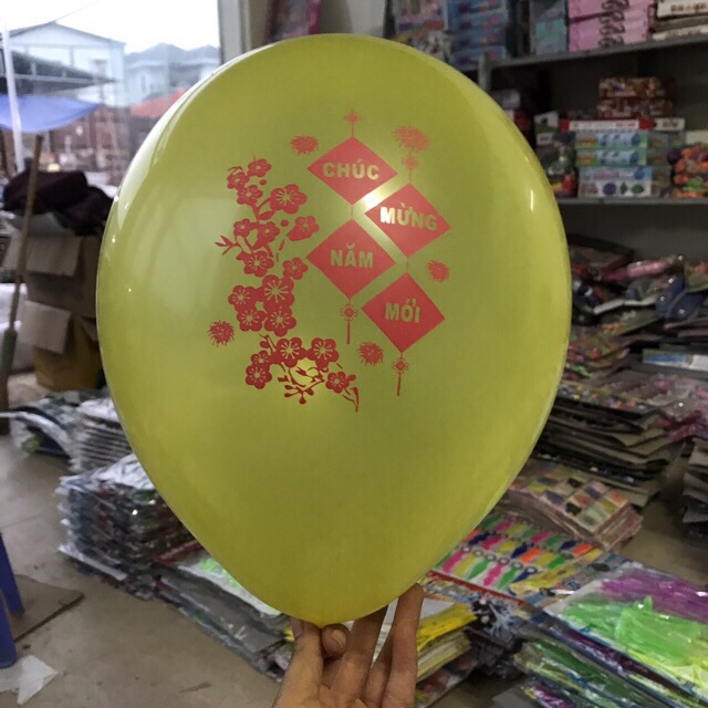 Sỉ 100 quả bóng bay CHÚC MỪNG NĂM MỚI nhiều màu siêu dai