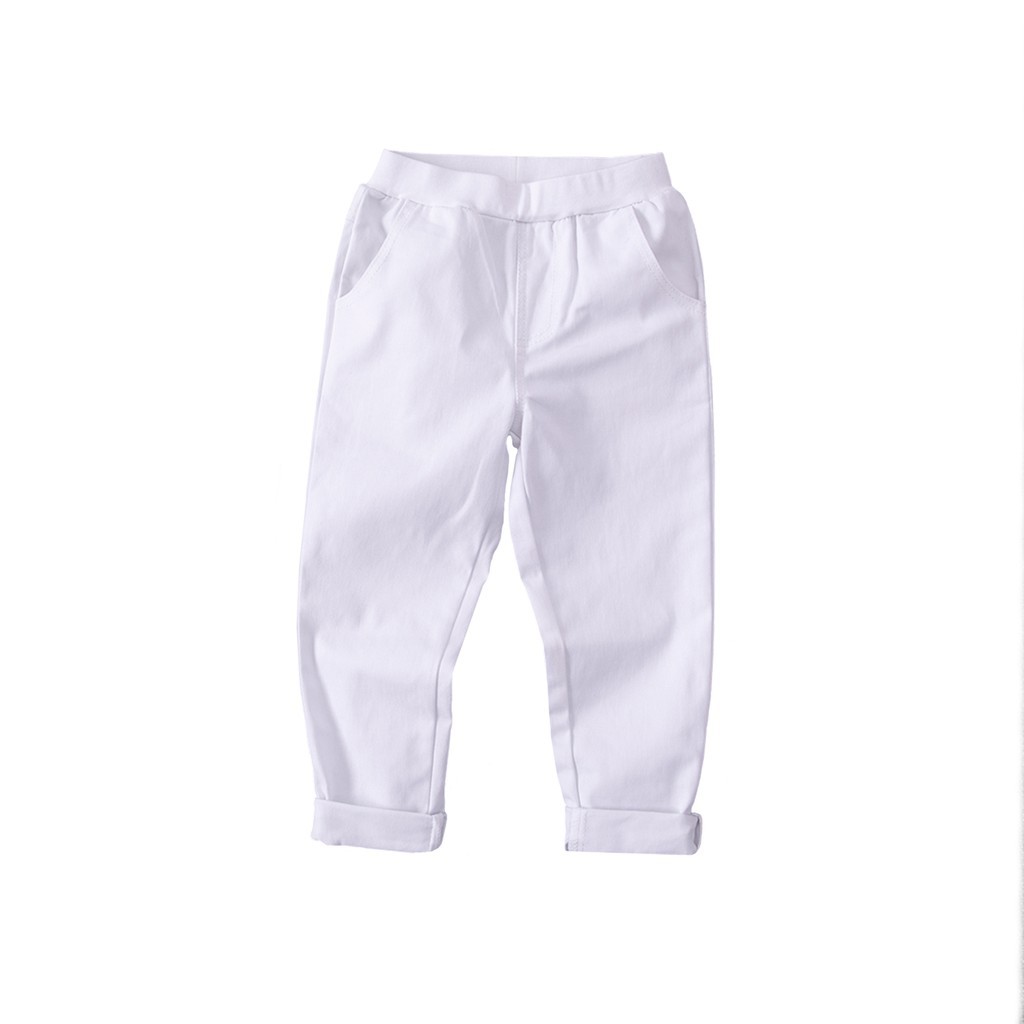 Quần dài cotton màu trơn đơn giản thời trang cho bé trai