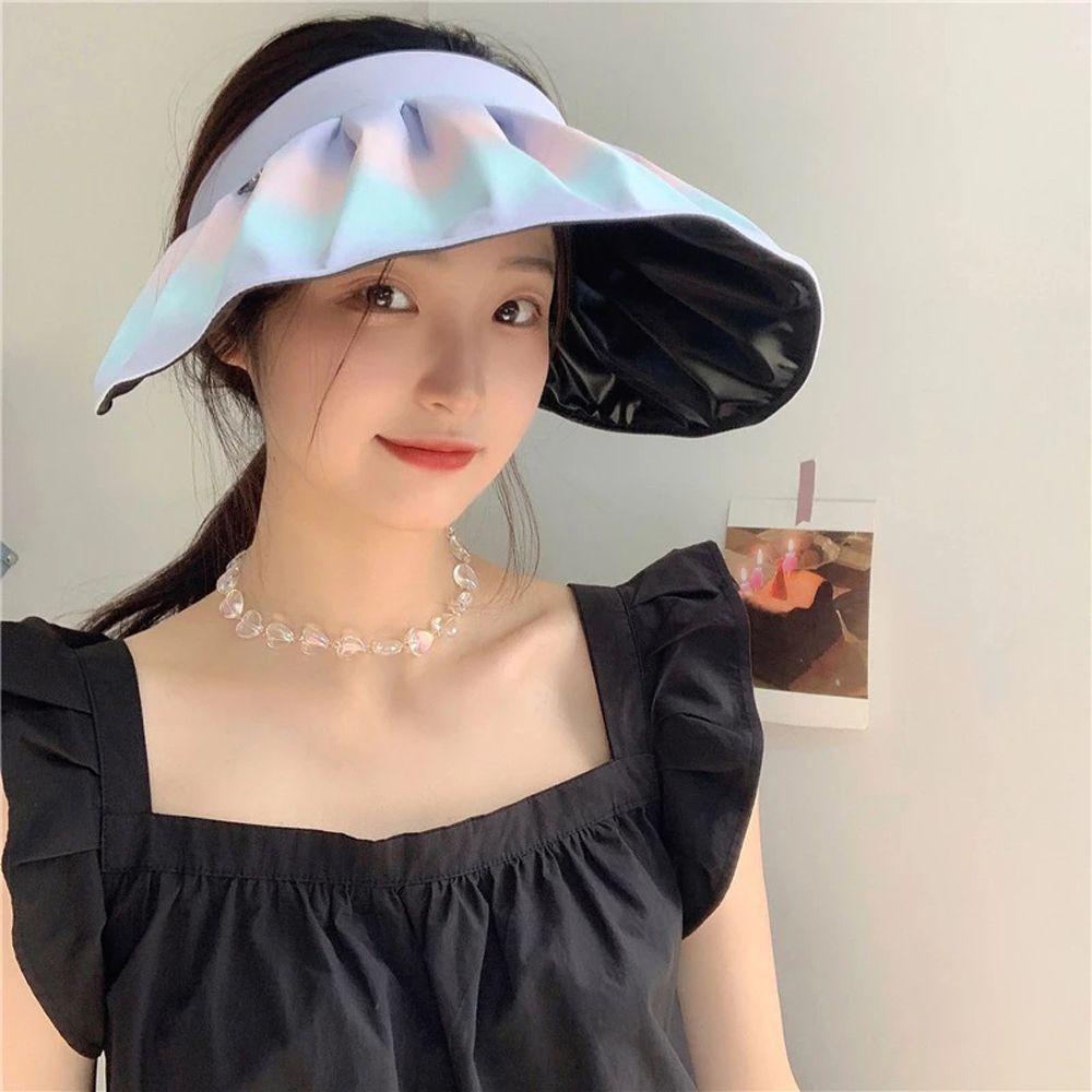Mũ Rộng Vành Chống Nắng / Tia UV Phong Cách Hàn Quốc Cổ Điển Có Thể Gập Lại Dành Cho Nữ