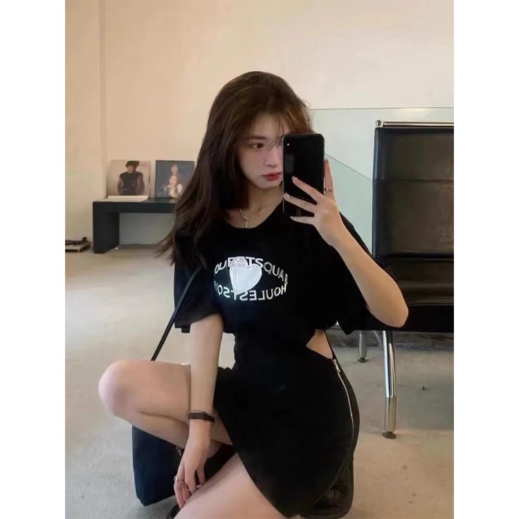 QADCOL  Áo Thun T-Shirt Tay Ngắn In Hình Gia Vị Trái Tim Dành Cho Nữ Thời Trang Mùa Hè Hàng Mới