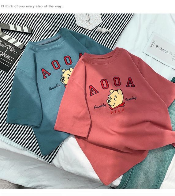 Áo thun tay lỡ unisex nam nữ gấu AOOA ( mới về) | BigBuy360 - bigbuy360.vn