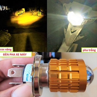 ĐÈN PHA XE MÁY SIÊU SÁNG CỐT VÀNG PHA TRẮNG LOẠI 2 CHẾ ĐỘ ( BẢO HÀNH 12 THÁNG )
