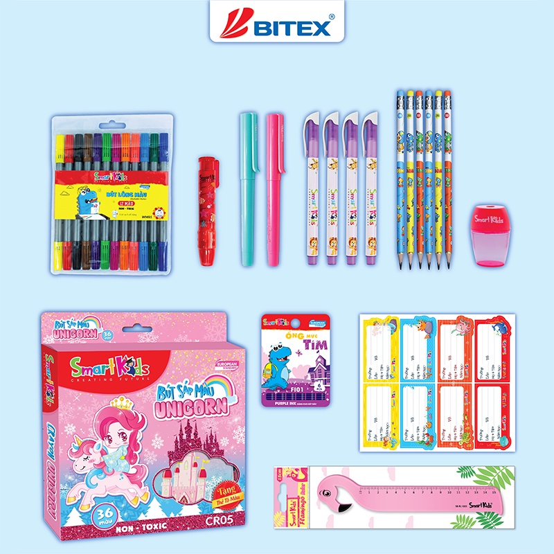 Bộ dụng cụ học tập Smartkids dành cho bé tiểu học lớp 1 đến lớp 5 Bé Trai Bé Gái