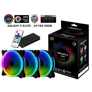 Quạt Tản Nhiệt Máy Tính XIGMATEK GALAXY II ELITE AY120 ARGB (PACK x3 + CONTROLLER) - BH Mai Hoàng