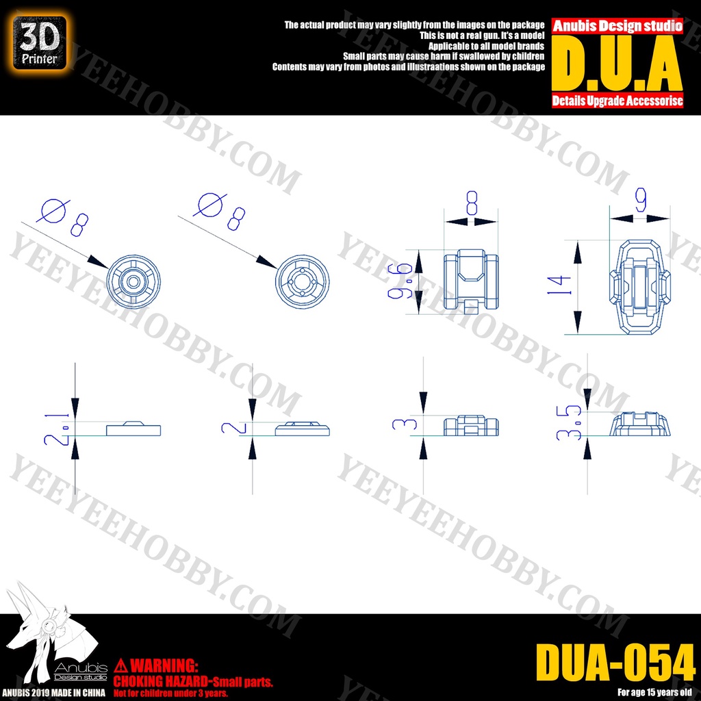 PHỤ KIỆN MOD ANUBIS - CHI TIẾT NHỰA MÔ HÌNH IN 3D DUA054
