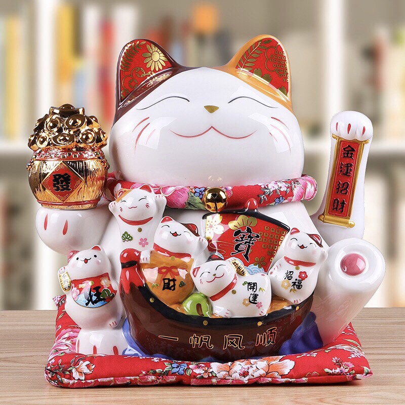 ✨RẺ NHẤT✨ Mèo Thần Tài Đại Cát Đại Lợi Cao 26cm