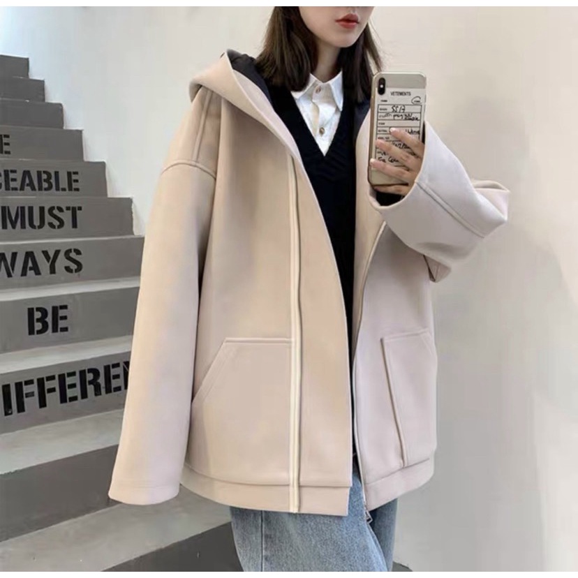 Áo Khoác Nỉ Nam Nữ 2 Lớp Trơn Kiểu Dáng Giả Vest Nón Cực To Chống Nắng Tốt U371 [NewUnisex]