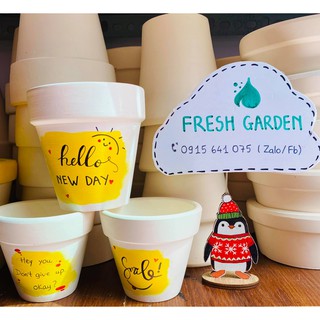 CHẬU ĐẤT NUNG TRỒNG CÂY CÓ HÌNH VẼ CUTE 8CM