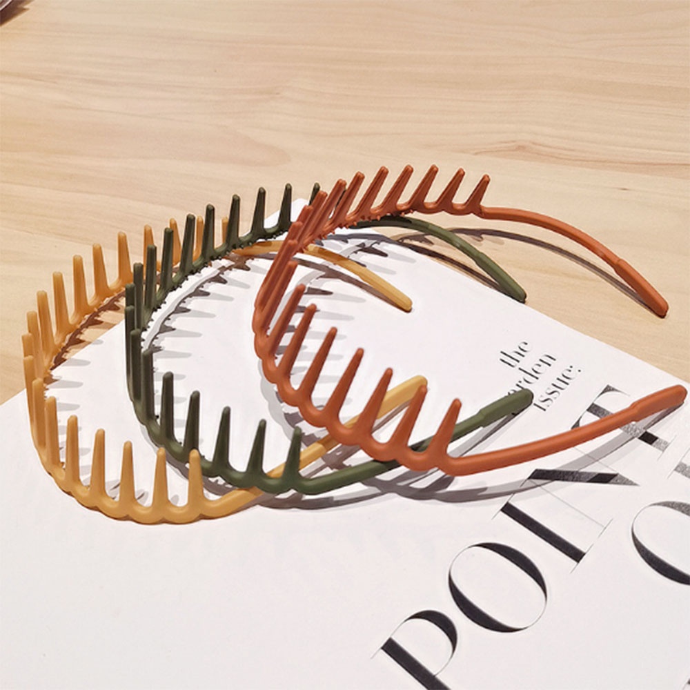 Băng đô cài tóc bằng nhựa màu trơn kiểu Hàn Quốc thời trang cho nữ