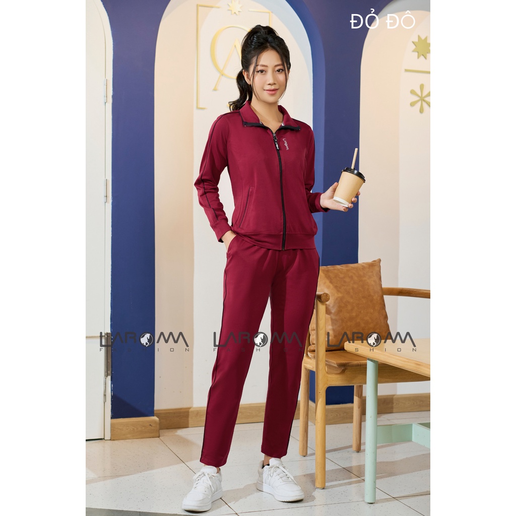 LAROMA Bộ nỉ nữ khóa trơn