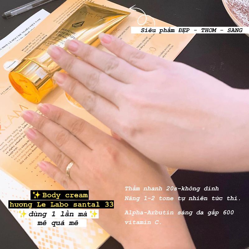 KEM BODY SIÊU TRẮNG DA HƯƠNG NƯỚC HOA LELABO33