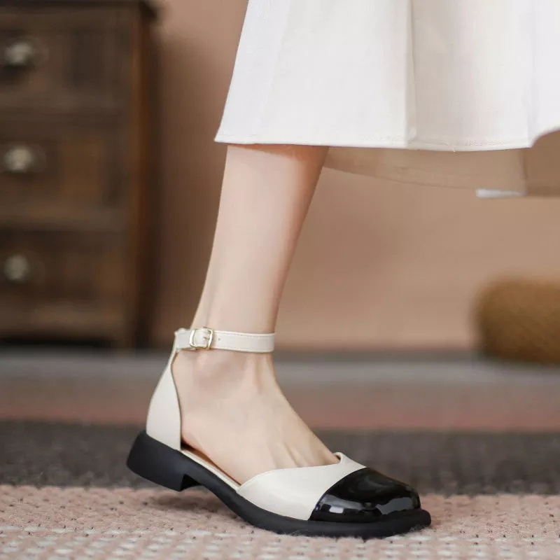 Giày Mary Vá Mũi Bít Hậu thời Trang Cực Xinh Da Mềm MLA59