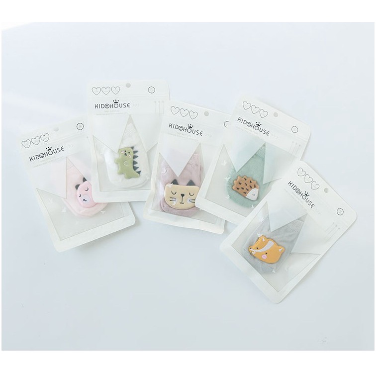 Tất vớ cho bé sơ sinh từ 0 - 12 tháng, chất cotton mềm mại, co giãn, đế chống trượt khi tập đi, set tất muôn thú