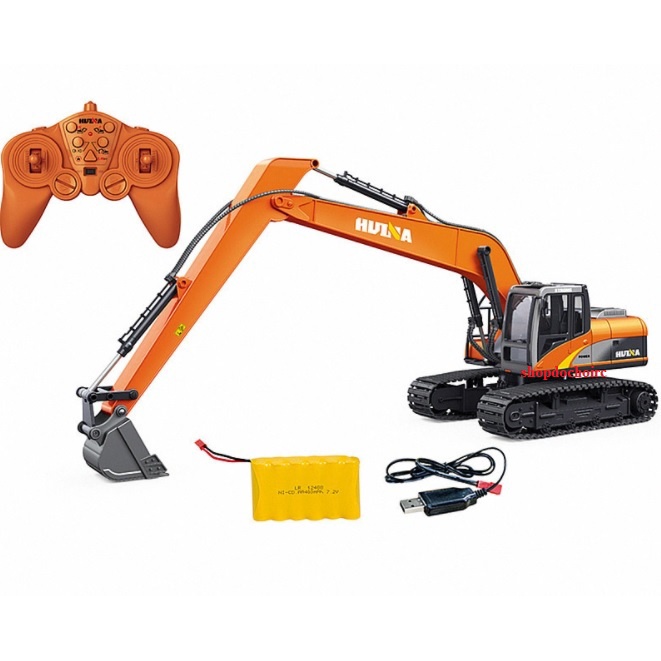Xe xúc điều khiển từ xa gầu múc kim loại Huina1551