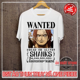 [ẢNH THẬT] ÁO SHANKS TÓC ĐỎ TRUY NÃ | ÁO PHÔNG ONE PIECE SHANKS WANTED TSHIRT OP70