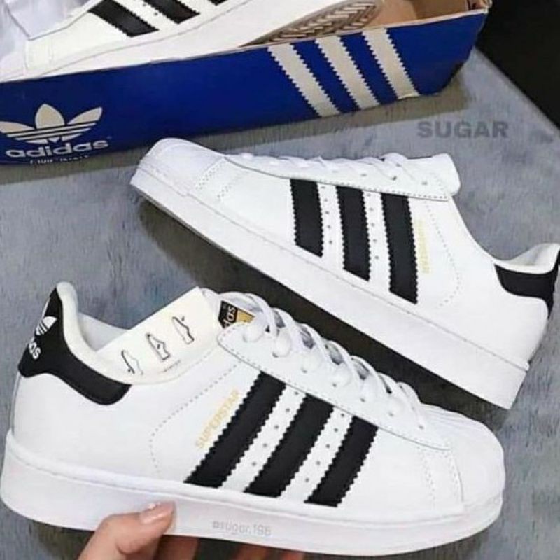 Giày Thể Thao adidas Superstar Trắng Sọc Đen Cao Cấp nam nữ full sz 36-43