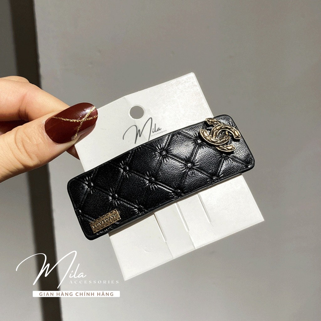 Kẹp tóc mái  nữ Hàn Quốc đẹp MILA KT108 ❤️SIÊU DỄ THƯƠNG❤️ bọc da cao cấp 3 mẫu lựa chọn Mila Accessories
