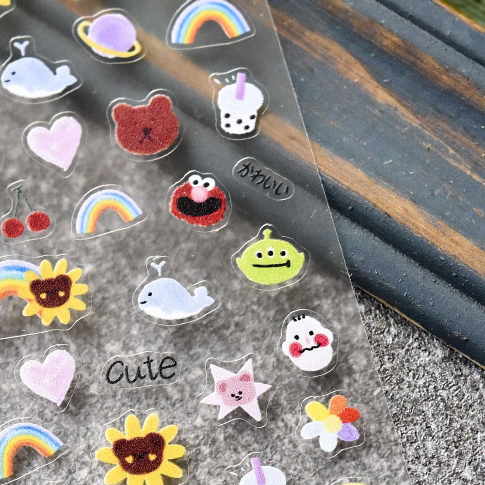 Miếng Dán Trang Trí Móng Tay Hình Hoa Hướng Dương / Chim / Gấu / Trái Tim 3d Diy Mới