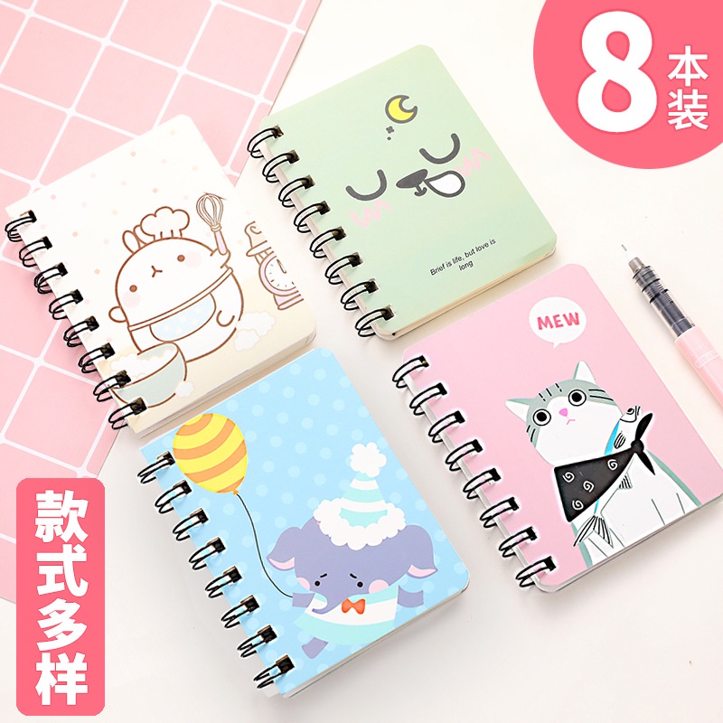 Sổ Tay [RẺ NHẤT SHOPEE] Mini Lò Xo In Hình Siêu Cute Dễ Thương