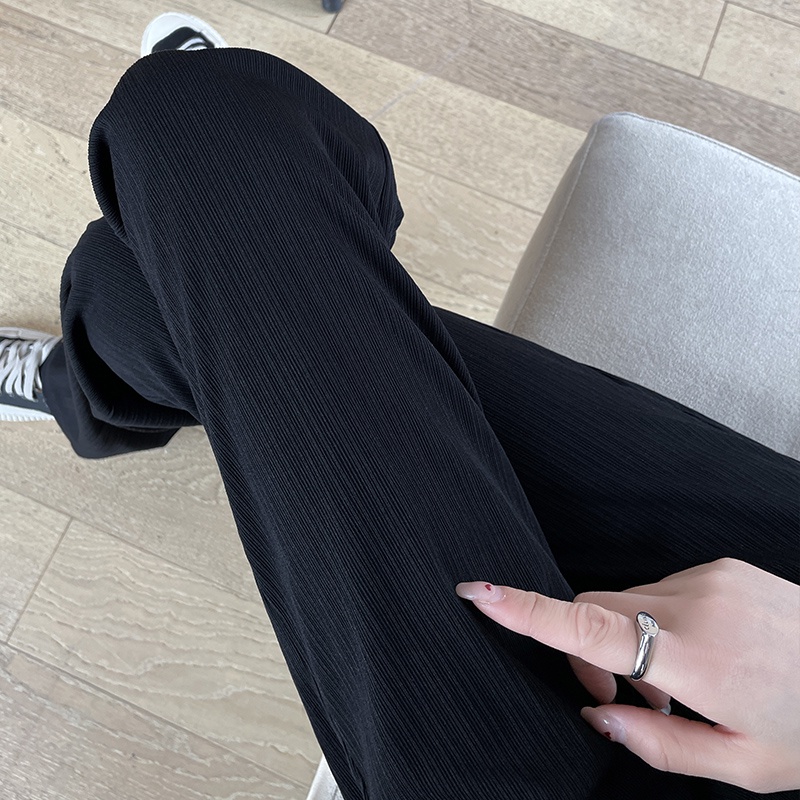 Quần dài nữ Xiaozhainv cạp cao dây rút ống suông thoáng khí thời trang mùa hè