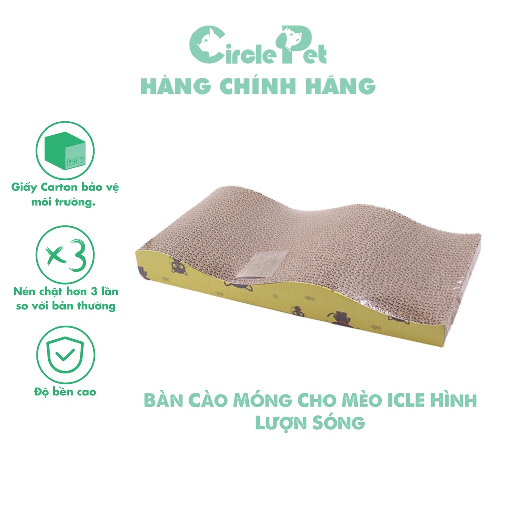 Bàn Cào Móng Cho Mèo ICLE Hình Lượn Sóng Nhỏ Gọn - Circle Pet