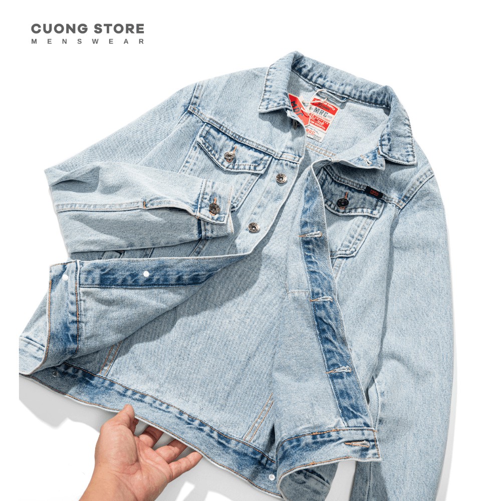 Áo khoác Jean nam basic MRC chất denim cao cấp, dày dặn, form chuẩn tôn dáng, 6 màu - CUONG STORE