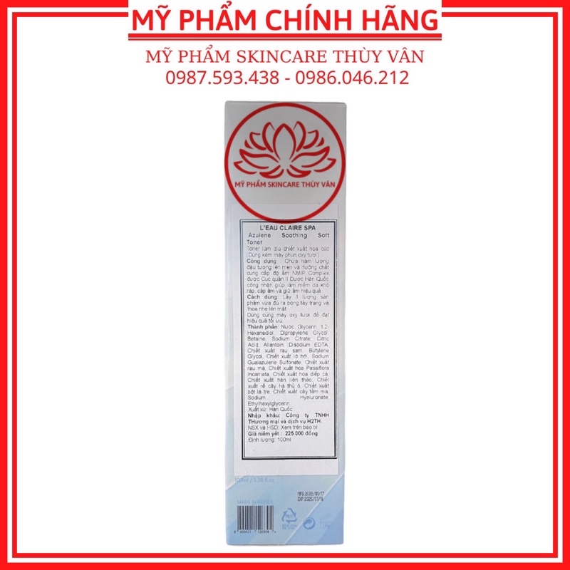 Nước Hoa Hồng Hàn Quốc Chính Hãng LEAU CLAIRE 100ml