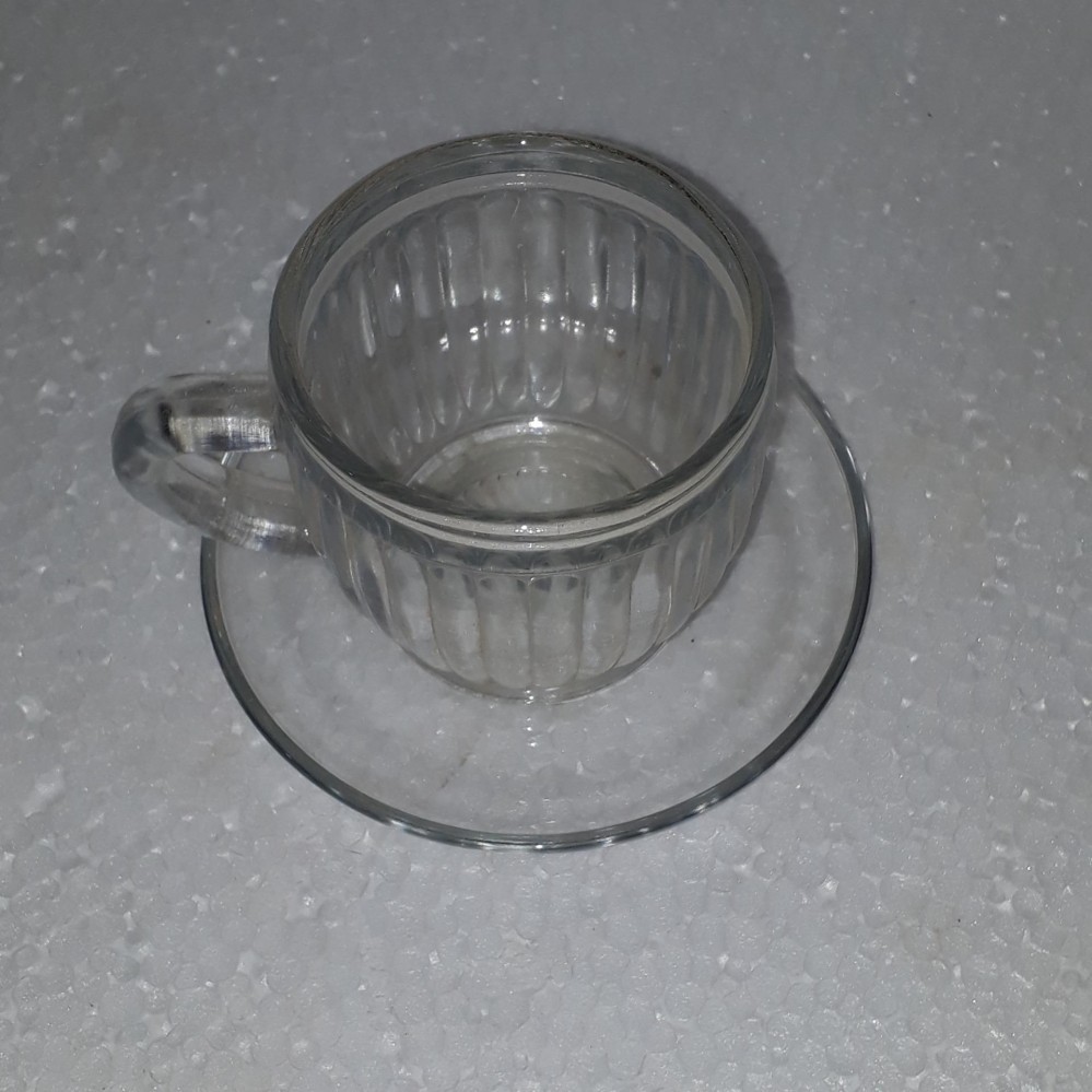 Bộ 6 cốc và 6 đĩa thủy tinh Việt Tiệp cao cấp