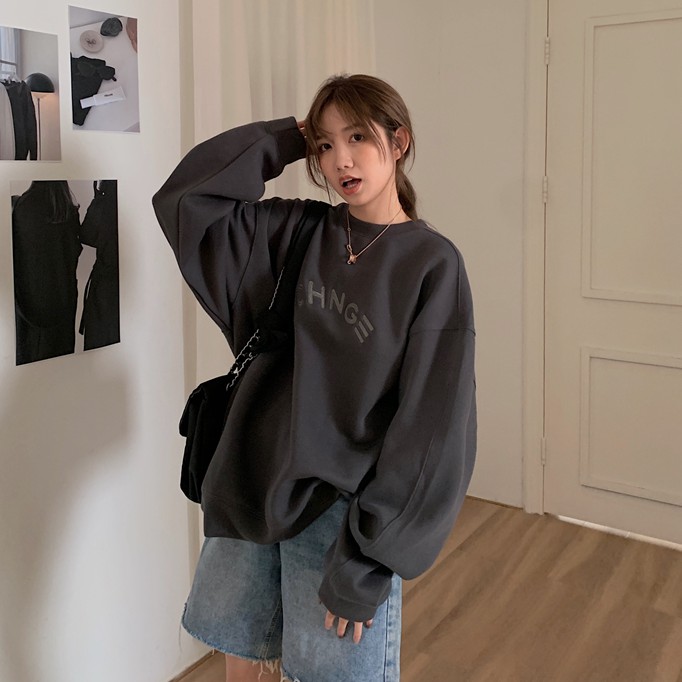 Áo Sweater In Chữ Phong Cách Hàn Quốc Xinh Xắn Cho Nữ | BigBuy360 - bigbuy360.vn