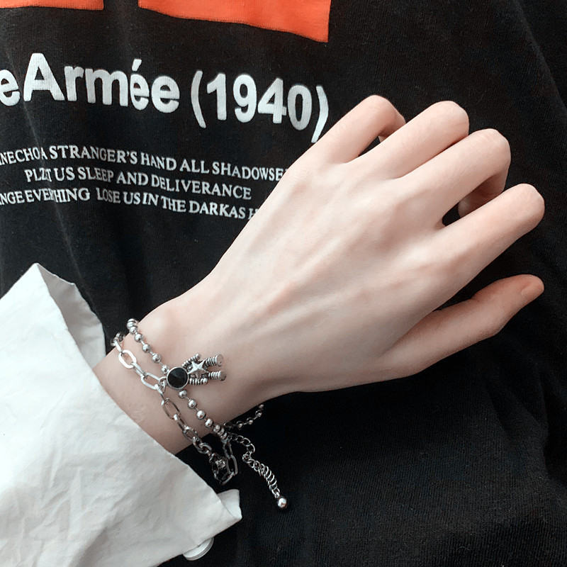 Korean astronaut double-layer titanium steel bracelet
