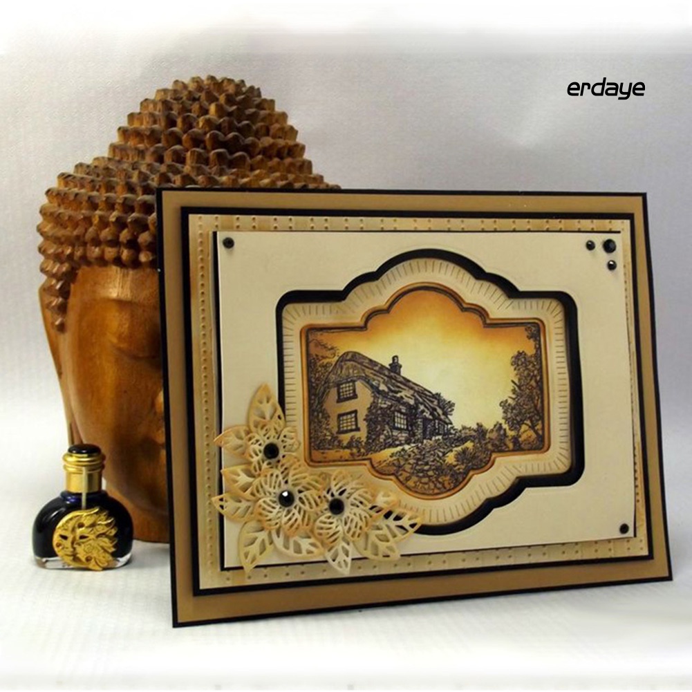 Bộ khuôn cắt giấy làm từ kim loại hình hoa trang trí Scrapbook