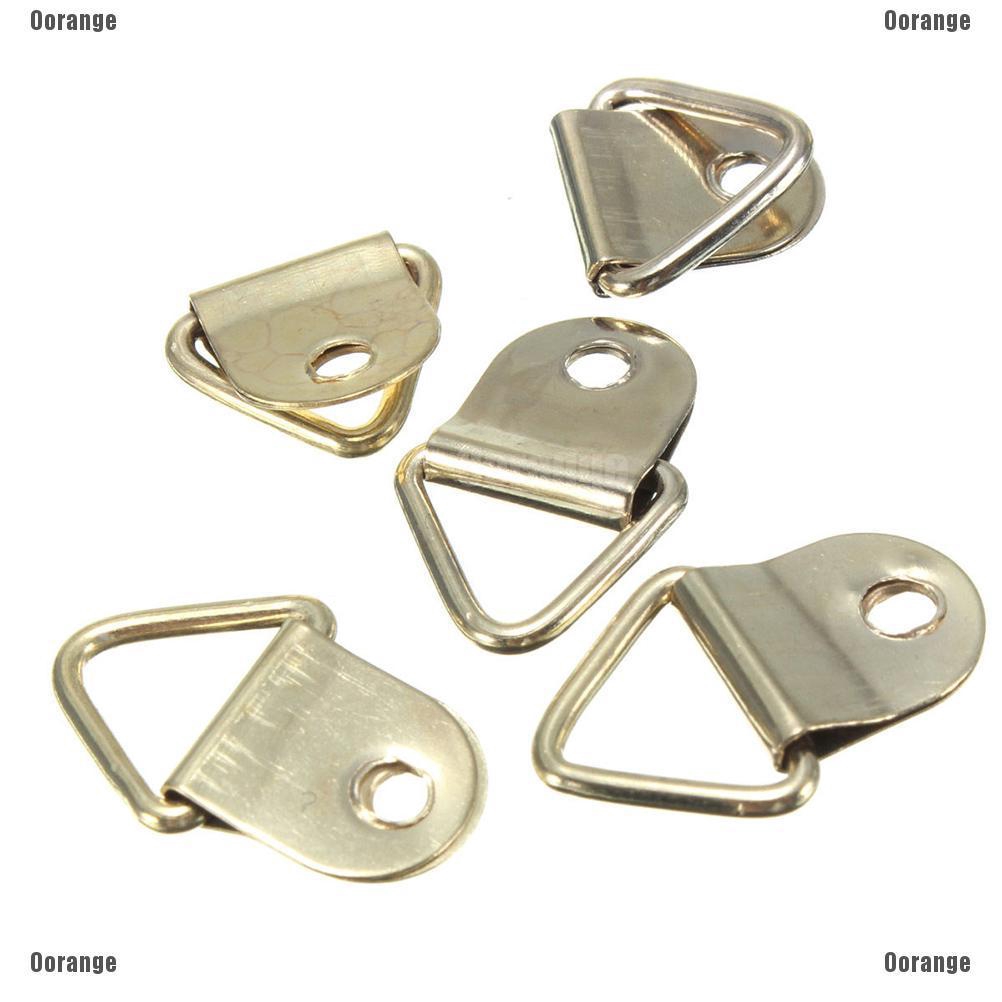 Bộ 100 Móc Treo Khung Ảnh Chữ D Bằng Kim Loại Kích Thước 20x10mm Kèm 100 Móc