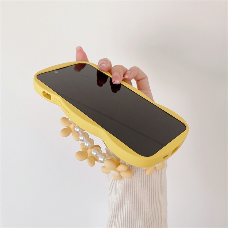 Ốp Điện Thoại TPU Silicon Mềm Họa Tiết Gợn Sóng Phối Chuỗi Hạt Gồm 5 Màu Cho iPhone 13 12 11 Pro Max X Xs Max XR